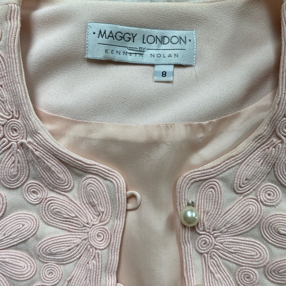 Vintage Maggie London floral embroidered pink jacket size 8 - Picture 7 of 7